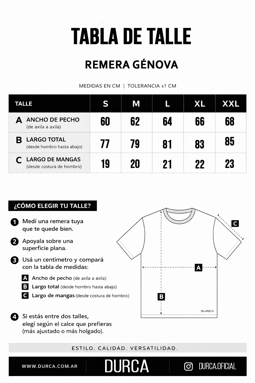 Tabla de talle Genova 2